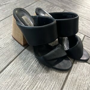 Steve Madden black sandal heels